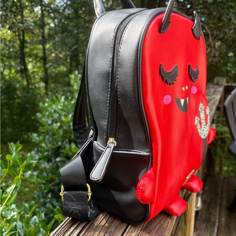 Betsy Johnson Little Red Devil Backpack 
12x10x5 with 33”strap Perfect - Picture 2 of 6